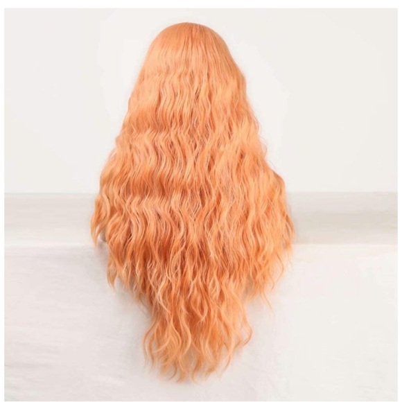 24” Orange Middle Part Lace Front Wig - Picture 6 of 7